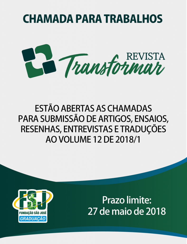EDITAL DE CHAMADA PARA TRABALHOS, VOLUME 12/2018.1